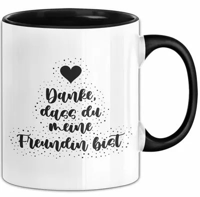 Produktbild von Danke, dass du meine Freundin bist Tasse mit Spruch Geschenk Freundin (Schwarz)