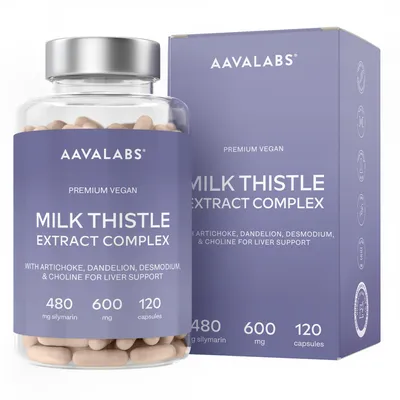 Immagine prodotto di Integratore alimentare per un fegato sano AAvalabs Milk Thistle Complex, 120 capsule