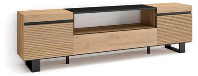 TV-Lowboard 200x57x35 cm Eiche für TVs bis 80"