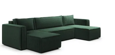 Produktbild von KEF Ecksofa Porto – U-Form – 309x88x185 cm – Mit Schlaffunktion – Liegefläche 135x276 cm – Stauraum für Bettwäsche – Wellenfederung und Schaumstoff - Poso 14