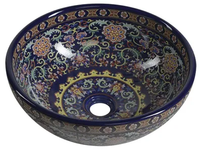 Produktbild von Sapho PRIORI Keramik-Waschtisch Ø 41 cm, lila mit Muster