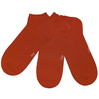 Productafbeelding van Herenkousen, 3-pack, katoen, effen kleur, chilirood, maat 43-46