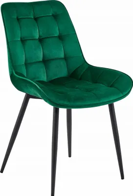 Productafbeelding van Chaise - Leobert - Bera - Fluweel, donkergroen / Zwarte poten - 54 x 60 x 88 cm