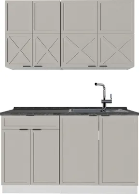 Produktbild von Singleküche Vicco Fame-Line GrauBeige/Weiß 140 cm , AP Anthrazit, Model 50530