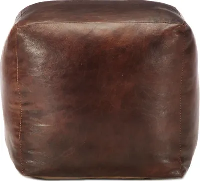 Obrázek produktu pro vidaXL Puf tmavě hnědý 40 x 40 x 40 cm Pravá kozí kůže