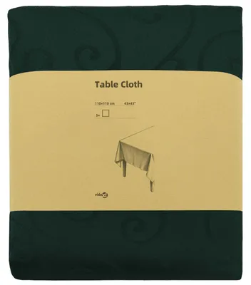 Image de vidaXL, nappe carrée, lot de 5, vert foncé, 110 x 110 cm