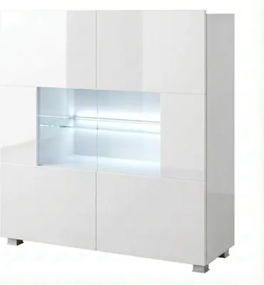 Produktbild von Kommode Amanda Weiß mit Weißer LED – 100x107 cm Sideboard Modern