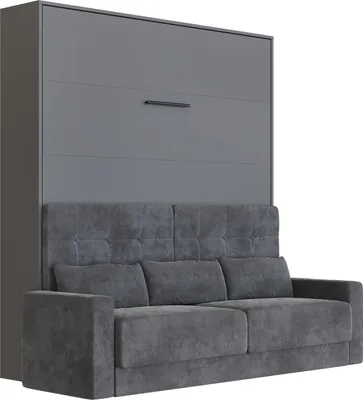 Produktbild von Schrankbett M1 140x200 Vertikal Anthrazit mit Armlehnen 11cm Breite