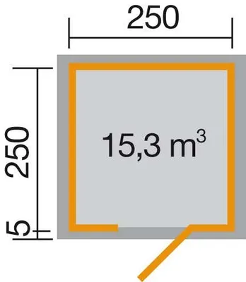 Produktbild von WEKA 413.3030.60100 Gartenhaus/Blockbohlenhaus AVELLINO 2 mit Anbau (150 cm)/Einzeltür ; Größe: 2 ; Farbgebung: Naturbelassen ; Wandstärke: 45 mm ; Maße (LxBxH): 450 cm x 305 cm x 244 cm ; Seitenwandhöhe: 239 cm