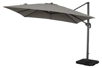 Image de Parasol de jardin 3 x 3 m avec protection anti-vent et pied en croix Wind - Gris