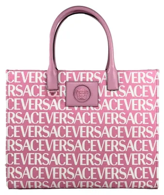 Image de Versace cabas La Medusa rose, toile logo, grand format