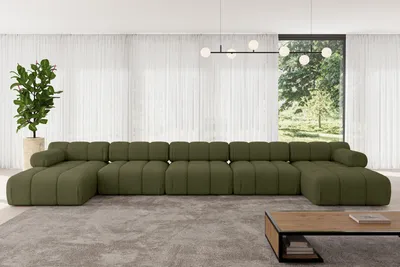 Produktbild von ALTDECOR Modulares Sofa Ecksofa in U-Form - Tesso-U3 - 475x160x70 cm Grün Corner modular Sofa Eckcouch Couch Wohnlandschaft Cauchsofa Polstersofa