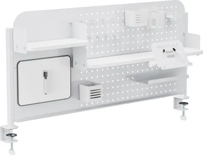 Obrázek produktu pro Organizér na stůl „Sauda“ 114 x 68 cm nástěnná deska s příslušenstvím, svorkový držák, ocel, bílá