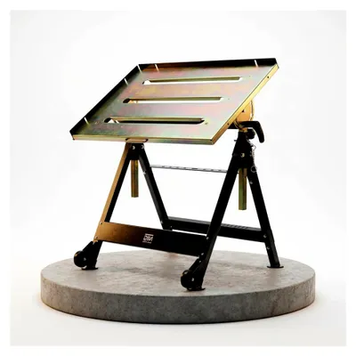 Produktbild von Mobiler klappbarer Schweißtisch mit stufenlos verstellbarer Tischplatte aus galvanisiertem Stahl - belastbar bis 150 kg, klappbar und platzsparend