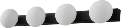 Produktbild von Lucande LED-Bad-Wandlampe Myrra, schwarz, Glas, 60 cm, IP44