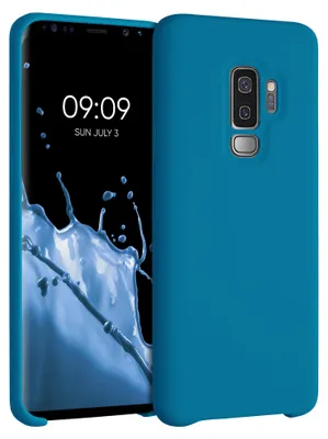 Produktbild von kwmobile Handyhülle für Samsung Galaxy S9 Plus Hülle - Case Silikon - Kabelloses Laden - Schutzhülle Cover in Karibikblau