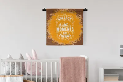 Produktbild von MuchoWow® Wandteppich Wandbehang Jahrgang - Berg - Text 60x60 cm Tapisserie Dekoration Wandtuch - Dekorationen - Wand Decke