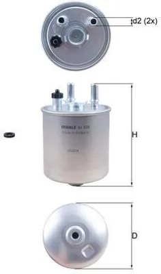 Produktbild von Kraftstofffilter MAHLE KL 639D für RENAULT TWINGO II (CN0) Leitungsfilter