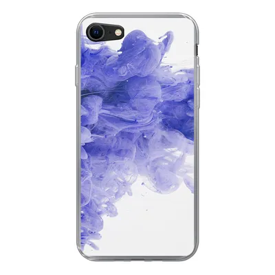 Produktbild von MuchoWow® Handyhülle Schutzhülle Hülle für iPhone SE 2020 Tinte - Lila - Abstrakt Silikon Softcase Handy Hülle - Kartenbesitzer