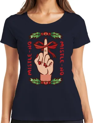 Produktbild von Mistle No Anti-Weihnachten - Weihnachtsgeschenk Christmas Damen T-Shirt, Navy, XXL