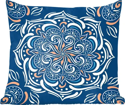 Produktbild von MuchoWow® Zierkissen Sofakissen Wohnzimmer Dekokissen 40x40 cm Mandala - Gelb - Weiß - Muster - Foto Kissen - Schlafzimmer Dekoration