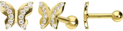 Produktbild von Ohrpiercing 14/18 Karat Gold Ohrpiercing MOISSANITE + SCHMETTERLING