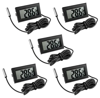 5er-Set digitale Aquariumthermometer mit LCD und Sonde