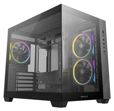 Zdjęcie produktu dla DeepCool CG330 3F, Tower, PC, Czarny, ITX, micro ATX, Kopolimer akrylonitrylo-butadieno-styrenowy (ABS), SPCC, Szkło hartowane, 16,4 cm