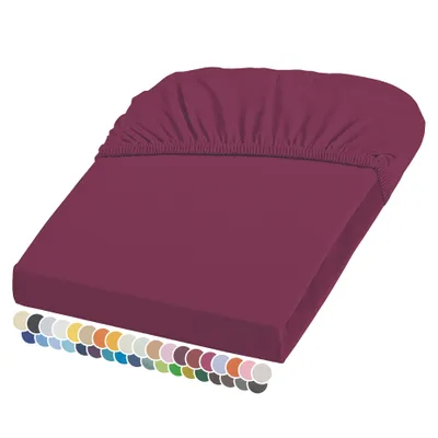Produktbild von liebling Elasthan Spannbetttuch 90x200 bis 100-220 cm, mit Rundumgummizug, faltenfrei & atmungsaktiv, Matratzen bis 26 cm Höhe, beere