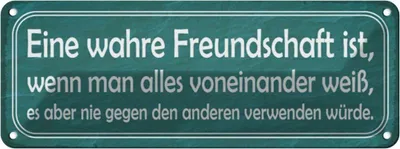 Produktbild von vianmo Blechschild 10x27 cm wahre Freundschaft ist wenn man Spruch Zitat