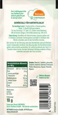 Produktbild von Ostmann Chefkoch Kartoffelsalat Gewürzzubereitung Packung 10g