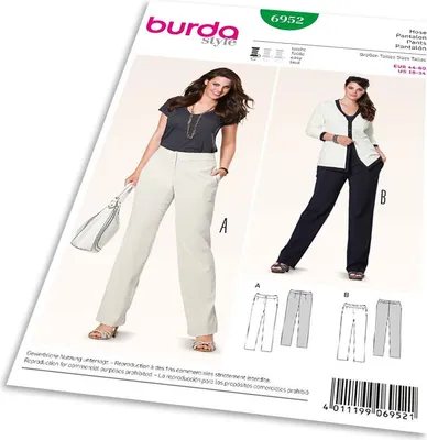 Image de Patron Burda 6952 - Pantalon droit pour femmes rondes