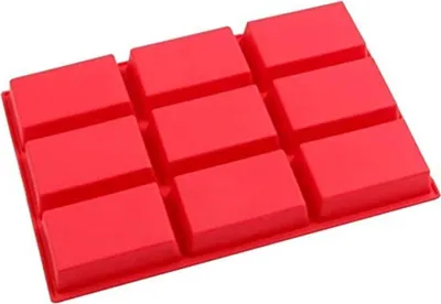 Obrázek produktu pro Silikonová pečicí forma s 9 obdélníkovými otvory, Silikonová pečicí forma s obdélníkovým otvorem Forma na dort, nepřilnavá forma na chléb, silikonová forma na čokoládu, dort, chléb, sušenky