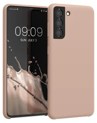 Produktbild von kwmobile Handyhülle für Samsung Galaxy S21 Hülle - Case Silikon - Kabelloses Laden - Schutzhülle Cover in Altrosa