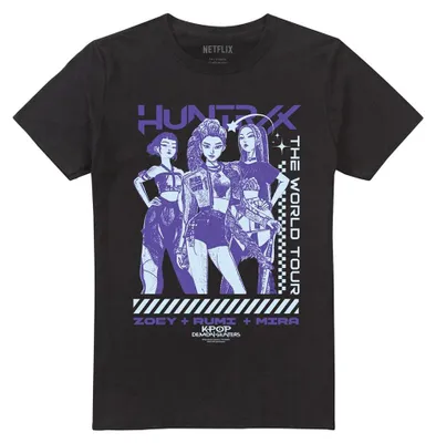 Imagen del producto de Camiseta uni para hombre/mujer, "Huntrix World Tour", temática de cazadores de demonios de K-Pop, modelo TV42583 (talla XL), color
