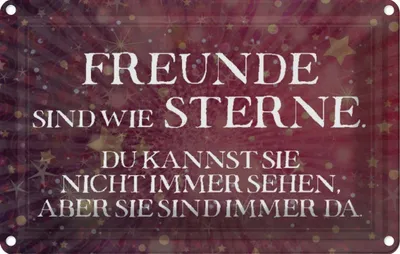 Produktbild von vianmo Blechschild 12x18 cm Freunde sind wie Sterne Spruch Zitat