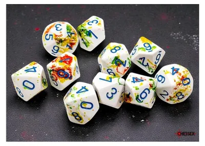 Zdjęcie produktu dla Zestaw kości Chessex D10 w kolorze niebieskim do gier i gier fabularnych