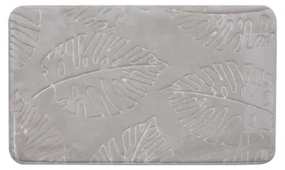 Zdjęcie produktu dla Dywanik łazienkowy, miękki, puszysty, nowoczesny, wzór liści, 50 x 80 cm, beżowy