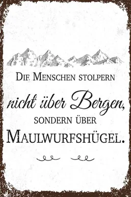 Produktbild von vianmo Holzschild 30x20 cm Menschen stolpern nicht über Bergen
