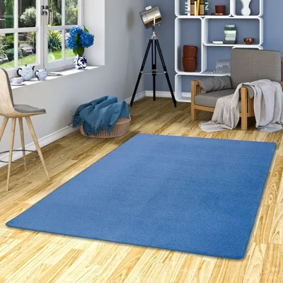 Produktbild von Velours Teppich Joy Blau, Größe:400x500 cm