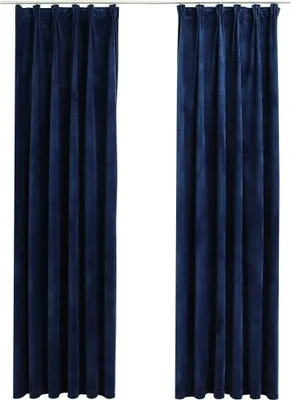 Immagine prodotto di vidaXL Tende oscuranti ganci 2 pezzi velluto blu scuro 140x225cm