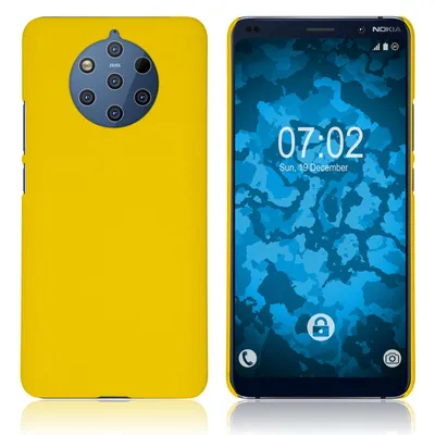 Produktbild von PhoneNatic Case kompatibel mit  Nokia 9 PureView - Hülle gelb gummiert Hard-case Cover