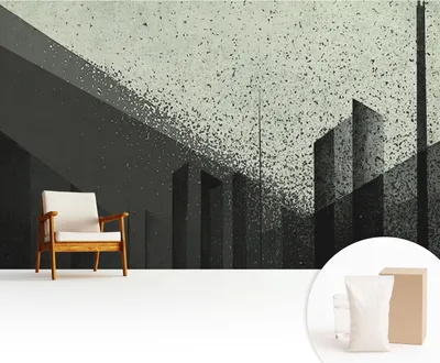 Produktbild von Fototapete selbstklebend - 416x254 cm - Tapete - Wandtapete - Wandbilder - Klebefolie - Dekofolie - Tapete Folie - Wand - Dekoration - Wohnzimmer - Stadtgeometrie
