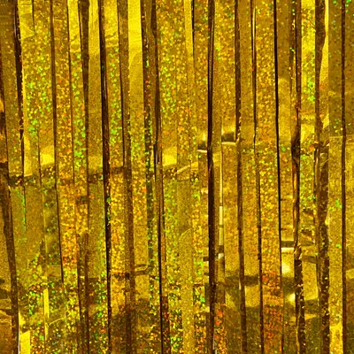 Produktbild von Oblique Unique Lametta Vorhang Deko für Weihnachten Silvester Geburtstag Deko Party Fasching Karneval - irisierend gold