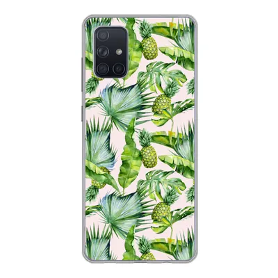 Produktbild von MuchoWow® Handyhülle Schutzhülle Hülle für Samsung Galaxy A51 5G Blätter - Ananas - Muster Silikon Softcase Handy Hülle - Abbildung