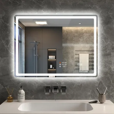 Immagine prodotto di Specchio da bagno senza cornice con illuminazione, 80x60 cm, controllo tramite app, dimmerabile (3000K/4500K/6500K), antiappannamento, grado di protezione IP44, indice di resa cromatica (CRI) >90