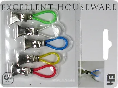Obrázok produktu pre Sada 10 svoriek na uteráky Excellent Houseware, nehrdzavejúca oceľ, 5,5 x 1,5 cm, viacfarebné