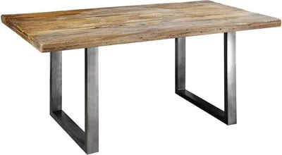 Image de MASSIVMOEBEL24 | Table à manger 200x100 Manguier laqué Bois naturel RAILWAY #106