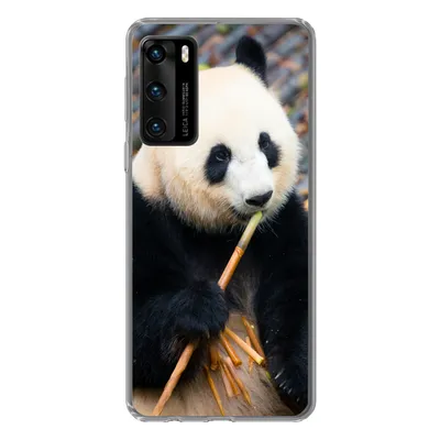 Produktbild von MuchoWow® Handyhülle Schutzhülle Hülle für Huawei P40 Großer Panda - Bambus - Blätter Silikon Softcase Handy Hülle - Handytasche