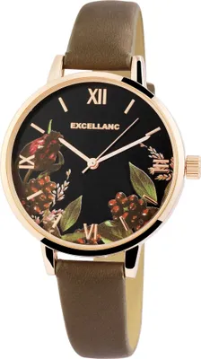 Produktbild von Excellanc Damen-Uhr Kunstleder Dornschließe Blumen Analog Quarz 1900215